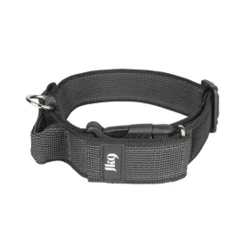   IDC Color&Gray 40 mm széles nyakörv fogóval, biztonsági zárral és cserélhető felirattal, fekete