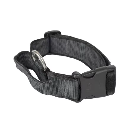 IDC Color&Gray 40 mm széles nyakörv fogóval és cserélhető felirattal, fekete