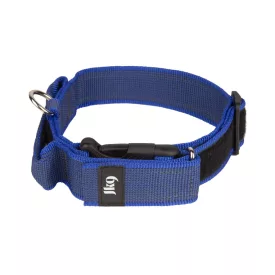   IDC Color&Gray 40 mm széles nyakörv fogóval, biztonsági zárral és cserélhető felirattal, kék