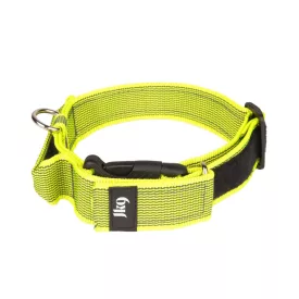   IDC Color&Gray 40 mm széles nyakörv fogóval, biztonsági zárral és cserélhető felirattal, UV sárga
