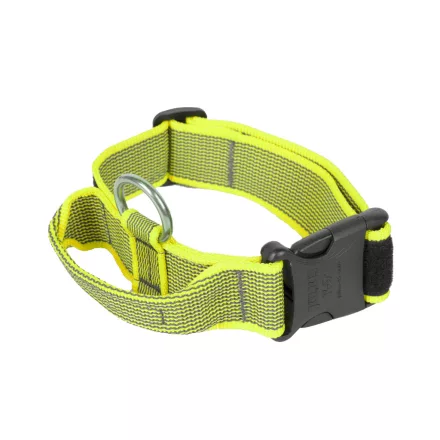 IDC Color&Gray 40 mm széles nyakörv fogóval és cserélhető felirattal, UV sárga