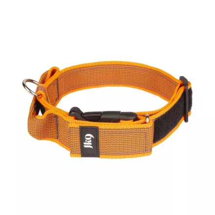 IDC Color&Gray 40 mm széles nyakörv fogóval, biztonsági zárral és cserélhető felirattal, UV narancs