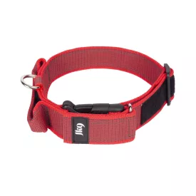   IDC Color&Gray 40 mm széles nyakörv fogóval, biztonsági zárral és cserélhető felirattal, piros