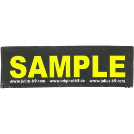   Egyedi felirat a JK9 kutyahámokra - kicsi – 11 x 3 cm - Sárga