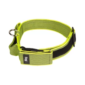   IDC Color&Gray 50 mm széles nyakörv fogóval, biztonsági zárral és cserélhető felirattal, UV sárga
