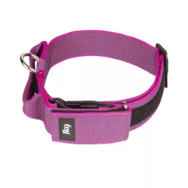   IDC Color&Gray 50 mm széles nyakörv fogóval, biztonsági zárral és cserélhető felirattal, pink