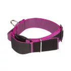IDC Color&Gray 50 mm széles nyakörv fogóval, biztonsági zárral és cserélhető felirattal, pink