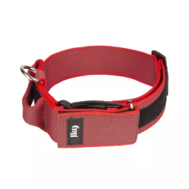   IDC Color&Gray 50 mm széles nyakörv fogóval, biztonsági zárral és cserélhető felirattal, piros