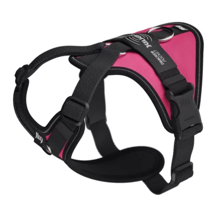 JK9 Longwalk Light kutyahám okoseszköz-tartó hámfelirattal, sötét pink, méret: XS