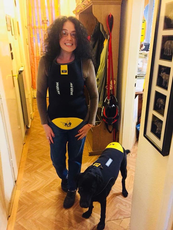 Neoprén IDC® kutyaruha - Fekete, sárga - L, Méret 1
